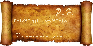 Polányi Horácia névjegykártya